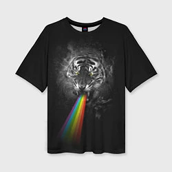 Женская футболка оверсайз Космический тигр
