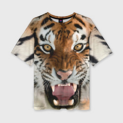 Женская футболка оверсайз Свирепый тигр