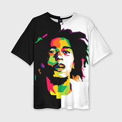 Женская футболка оверсайз Bob Marley: Colors