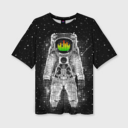 Женская футболка оверсайз Музыкальный космонавт