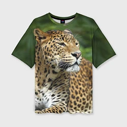 Женская футболка оверсайз Лик леопарда