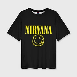 Женская футболка оверсайз Nirvana Rock