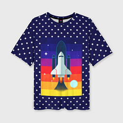 Женская футболка оверсайз Запуск ракеты