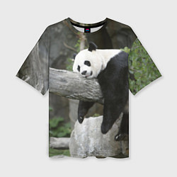 Футболка оверсайз женская Большая уставшая панда, цвет: 3D-принт