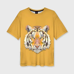 Женская футболка оверсайз Геометрический тигр