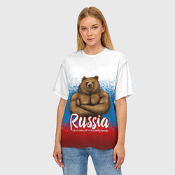 Футболка оверсайз женская Russian Bear, цвет: 3D-принт — фото 2