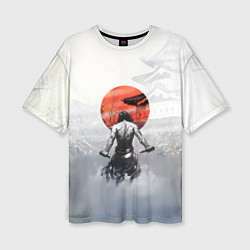 Женская футболка оверсайз Японский самурай