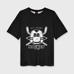 Женская футболка оверсайз Hockey Team