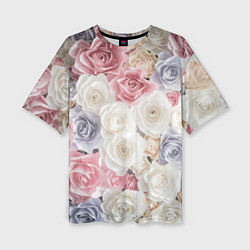 Женская футболка оверсайз Букет из роз