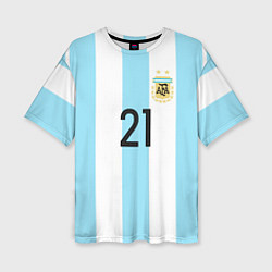 Футболка оверсайз женская Сборная Аргентины: Диабола ЧМ-2018, цвет: 3D-принт