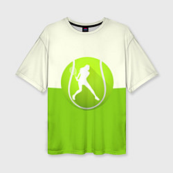 Женская футболка оверсайз Символ теннисиста
