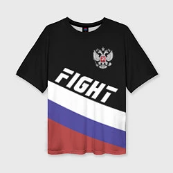 Женская футболка оверсайз Fight Russia