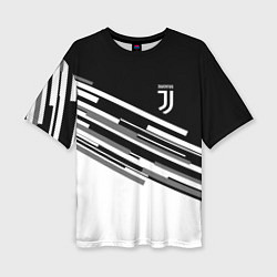 Футболка оверсайз женская FC Juventus: B&W Line, цвет: 3D-принт