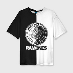 Женская футболка оверсайз Ramones B&W