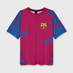 Футболка оверсайз женская FC Barcelona: Purple Original, цвет: 3D-принт