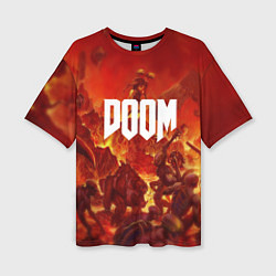 Женская футболка оверсайз DOOM: Hellfire