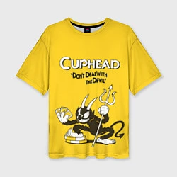 Женская футболка оверсайз Cuphead: Black Devil