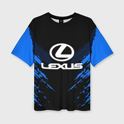Женская футболка оверсайз Lexus: Blue Anger