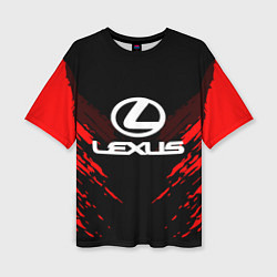 Женская футболка оверсайз Lexus: Red Anger