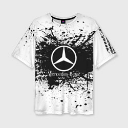 Женская футболка оверсайз Mercedes-Benz: Black Spray