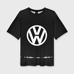 Футболка оверсайз женская Volkswagen: Black Abstract, цвет: 3D-принт