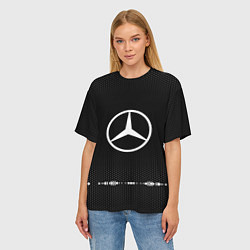 Футболка оверсайз женская Mercedes: Black Abstract, цвет: 3D-принт — фото 2