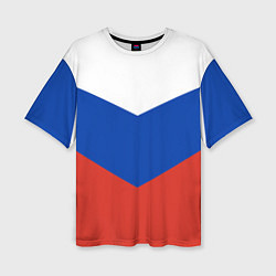 Футболка оверсайз женская Российский триколор, цвет: 3D-принт