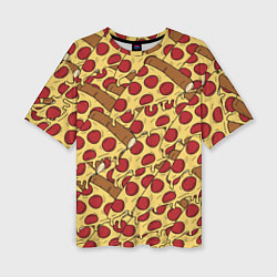 Женская футболка оверсайз Любитель пиццы