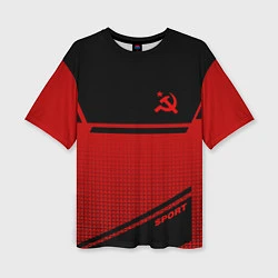 Женская футболка оверсайз USSR: Black Sport