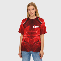 Футболка оверсайз женская Mass Effect: Red Armor N7, цвет: 3D-принт — фото 2