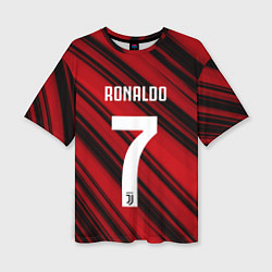 Женская футболка оверсайз Ronaldo 7: Red Sport