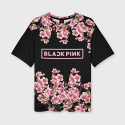 Футболка оверсайз женская Black Pink: Delicate Sakura, цвет: 3D-принт