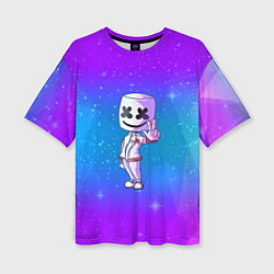 Женская футболка оверсайз Marshmello: Spaceman