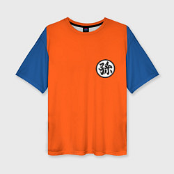 Футболка оверсайз женская DBZ: Goku Kanji Emblem, цвет: 3D-принт