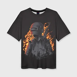Женская футболка оверсайз PUBG: Flame Soldier