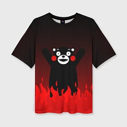 Женская футболка оверсайз Kumamon: Hell Flame