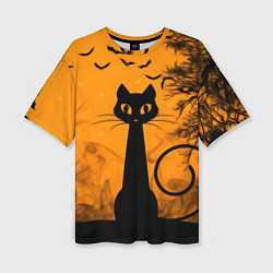 Женская футболка оверсайз Halloween Cat
