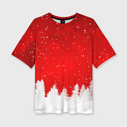 Женская футболка оверсайз Christmas pattern