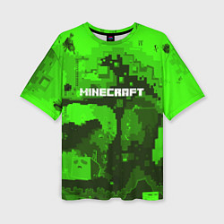 Женская футболка оверсайз Minecraft: Green World