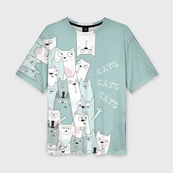 Женская футболка оверсайз Cats World