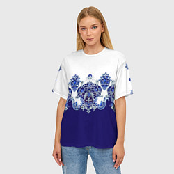 Футболка оверсайз женская Растительный орнамент, цвет: 3D-принт — фото 2
