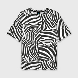 Женская футболка оверсайз Полосы шкура зебры