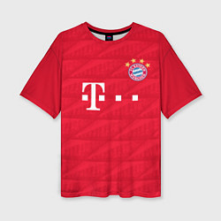 Футболка оверсайз женская FC Bayern: Lewandowski Home 19-20, цвет: 3D-принт