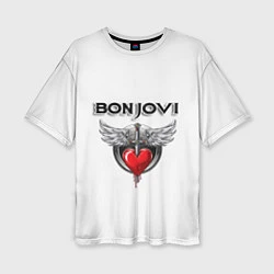 Женская футболка оверсайз Bon Jovi