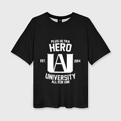 Женская футболка оверсайз My Hero Academia белый лого
