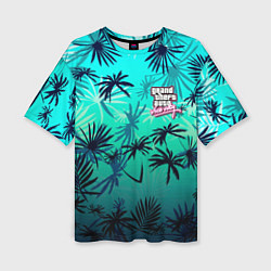 Женская футболка оверсайз GTA пальмы