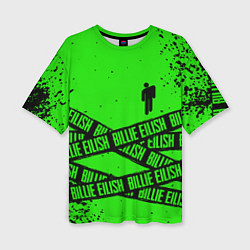 Женская футболка оверсайз BILLIE EILISH: Green & Black Tape