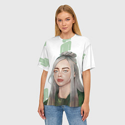 Футболка оверсайз женская Billie Eilish, цвет: 3D-принт — фото 2