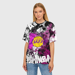Футболка оверсайз женская Лос-Анджелес Лейкерс, Los Angeles Lakers, цвет: 3D-принт — фото 2
