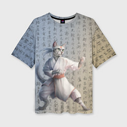 Женская футболка оверсайз Karate cat